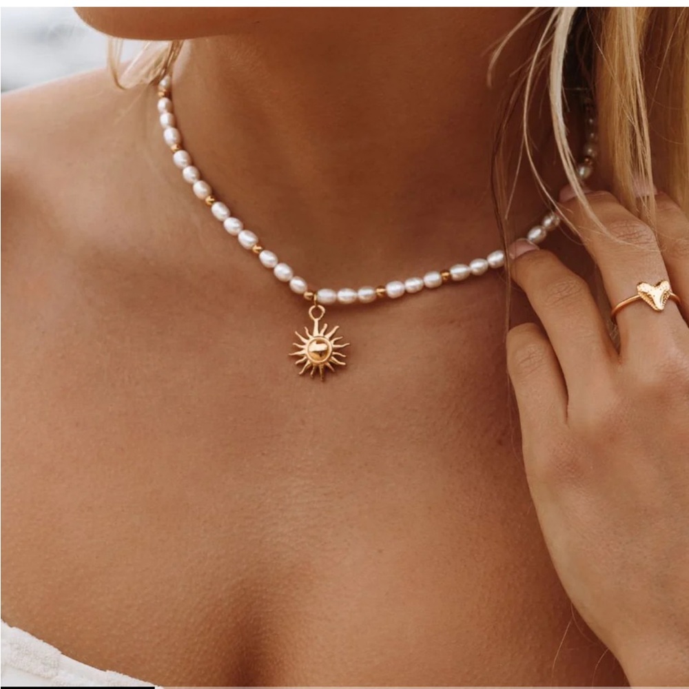 Atolea Sun and Pearl Necklace